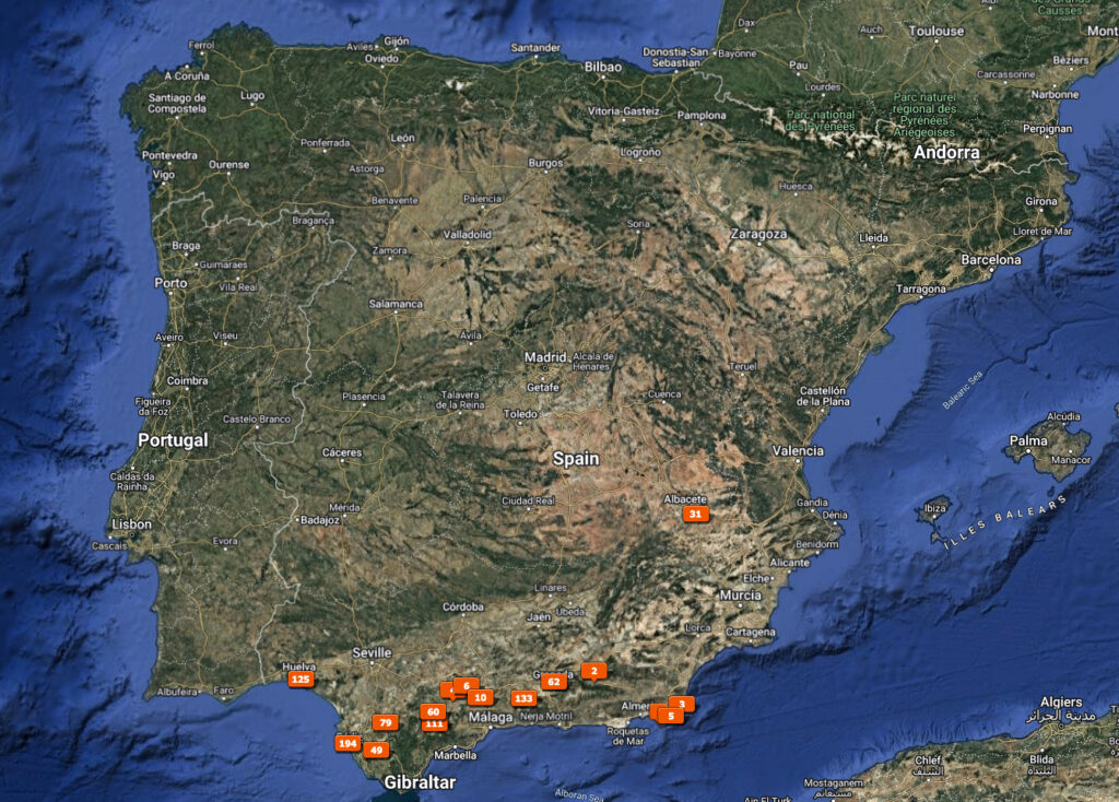 Map of Spain and Portugal