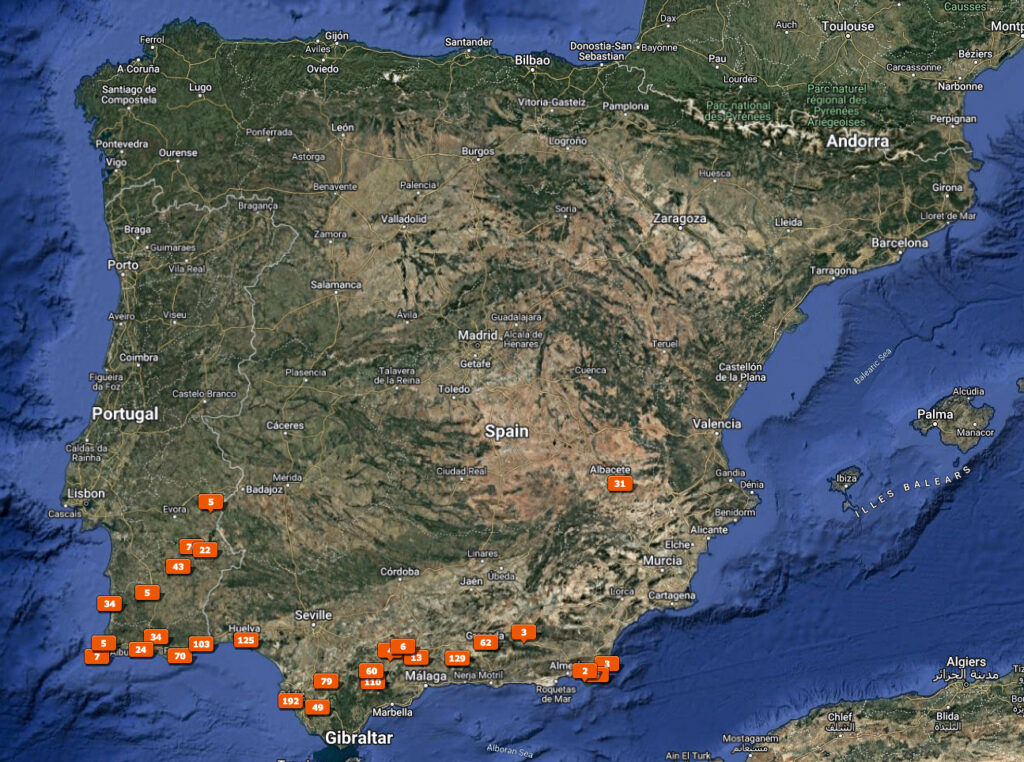 Map Spain and Portugal