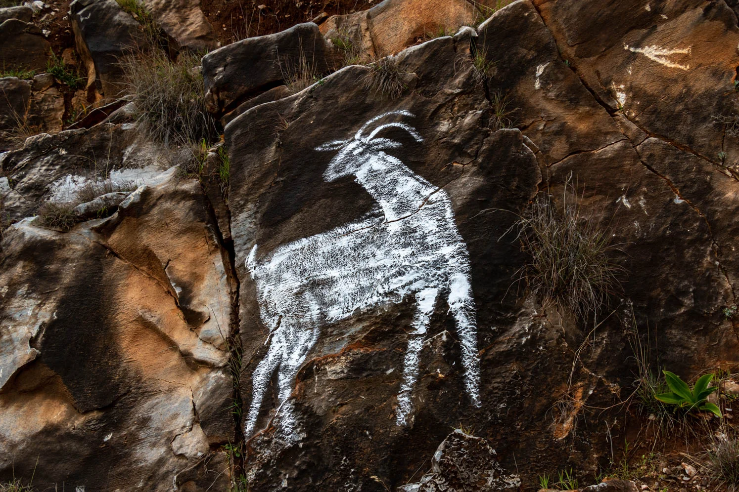 Drawing in a rock